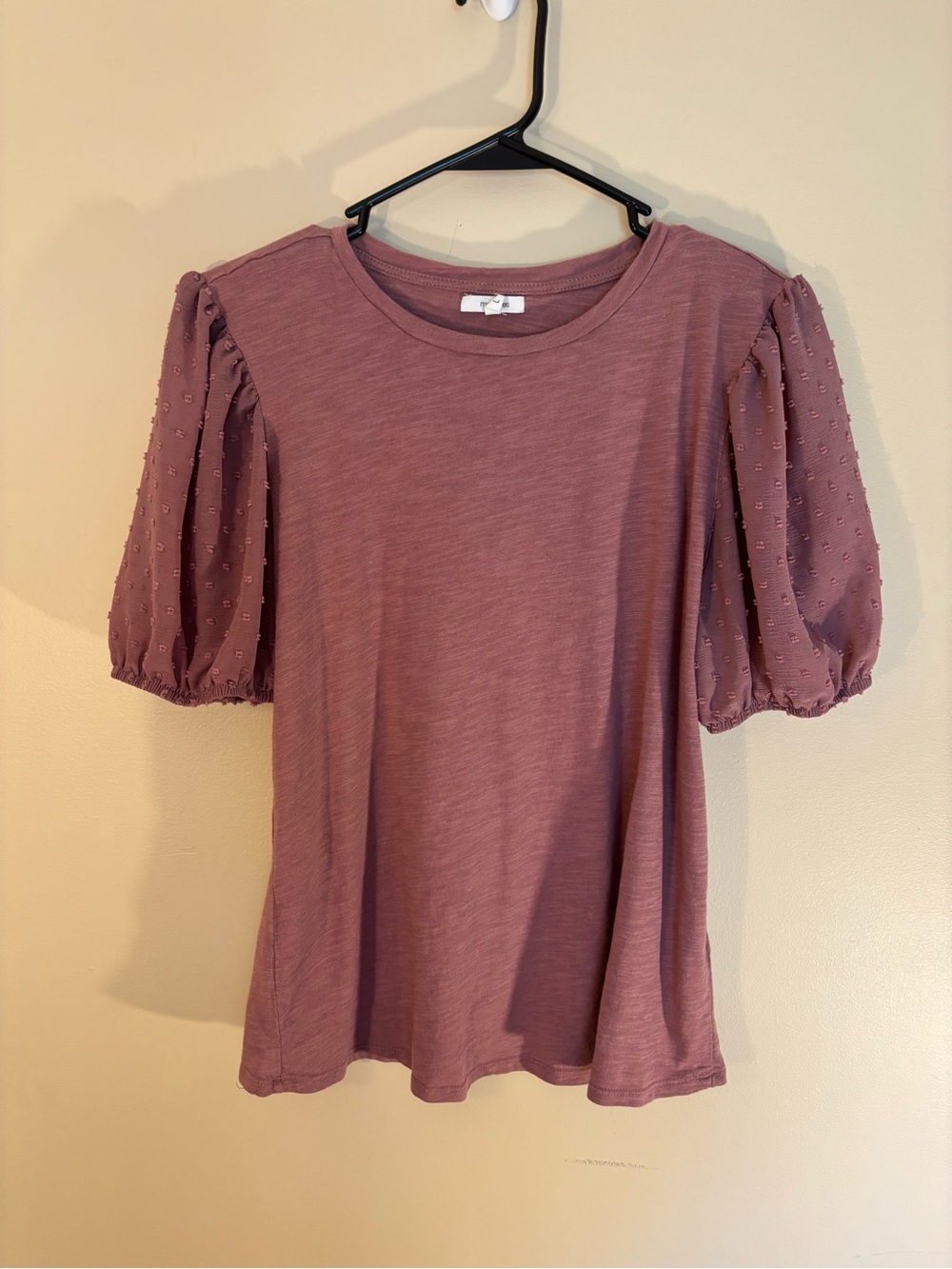 Maurices Dusty Mauve Puff Sleeve Tee